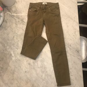 Paige Army Green Pants Size 25